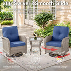 Belord Swivel Patio Chairs Wicker Set - Image 3