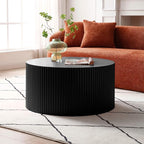 55.12'' Black Round Nesting Coffee Table Set of 2, Modern Side End Table - Image 4