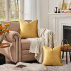 GIGIZAZA Golden Throw Pillow Covers 22x22 Decorative Velvet Cushion Covers Pack - Image 3