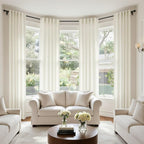 Natural Linen Curtains for Small Windows 38 Inch Wide 2 Panels Set Back Tab - Image 9