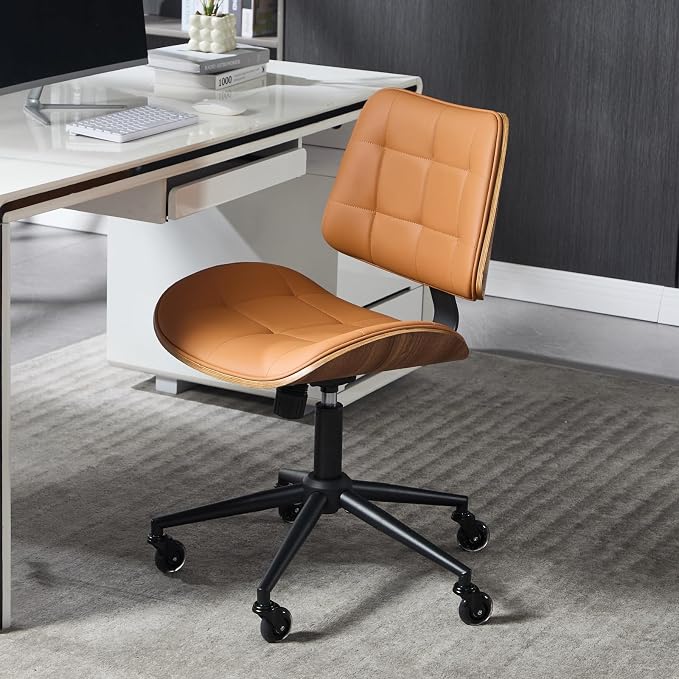 Home Office Desk Chair with Wheels, Adjustable Height Armless Office Chair - Image 3