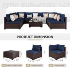 UPHA 9 Pieces Patio Furniture Sets, Wicker Outdoor Sectional Sofa Couch - Image 2