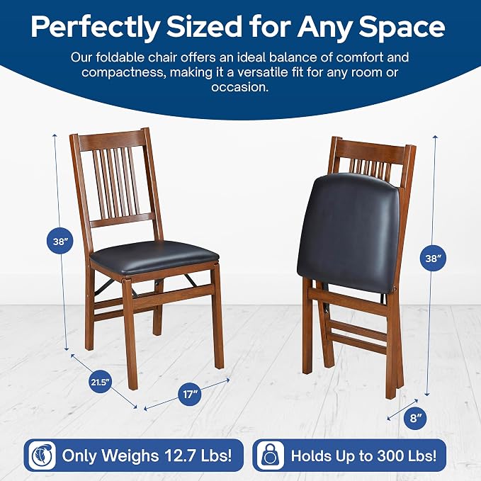 MECO Stakmore True Mission Wooden Folding Chairs - Image 3