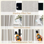 Light Beige 100% Blackout Curtains 102 Inch Length 2 Panels Set - Image 5