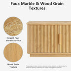win2win 67" TV Stand for 80 Inch TV, Modern Fluted Entertainment Center - Image 3