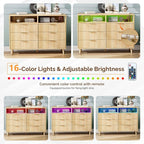 VINGLI Fluted Dresser Led, 6 Drawer Dresser - Image 4