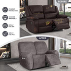 ANARACHON Leather Look Loveseat Recliner Cover, 6-Pieces Stretch Dual Recliner - Image 6