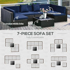 Outsunny 7-Piece Patio Furniture Sets Outdoor Wicker Conversation Sets All - Image 5