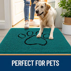 OLANLY Dog Door Mat for Muddy Paws 30x20, Paw Print Design Chenille Mud Mat | - Image 6