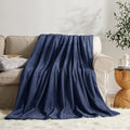 KMUSET Fleece Blanket Navy Queen Size Lightweight Cozy Plush Microfiber Solid by COZYBLANKETHappyHomeLife