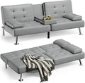 Homall Futon Sofa Bed, Leather Futon Couch by Homall
