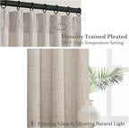 PleatedDrapes Linen Sheer Tall Windows Curtains 100 Inches Long - Image 3