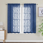 Furman Sheer White Curtains 45 Inch Length 2 Panels Set by OWENIE