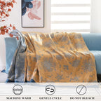 LUTBM Boho Throw Blanket for Bed 100% Cotton Ultra Soft Rustic Quilt Summer - Image 4