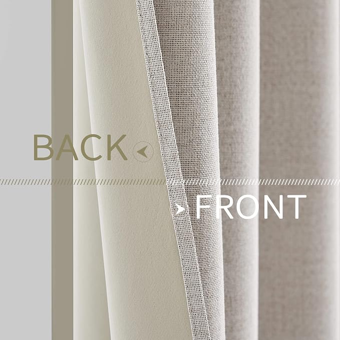 MIULEE 100% Blackout Linen Curtains - Image 3