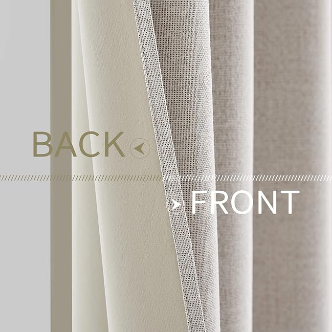 MIULEE 100% Blackout Linen Curtains - Image 3