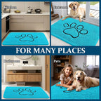 OLANLY Dog Door Mat for Muddy Paws 36x24, Paw Print Design Chenille Mud Mat | - Image 8