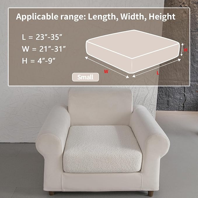 OHSIO Couch Cushion Covers for Sectional Sofa, Stretch Soft Sofa Slipcovers - Image 2