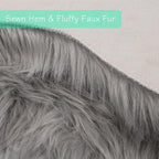 duduta Grey Faux Sheepskin Runner Rugs 2x6 ft, Fluffy Fur Couch Covers | Shag - Image 4