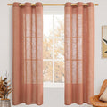 Terracotta Linen Curtains 72 Inches Long by LAMIT