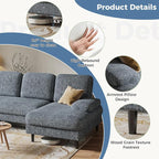 DUMOS Sectional Couches for Living Room, U Shaped Couch - Image 5