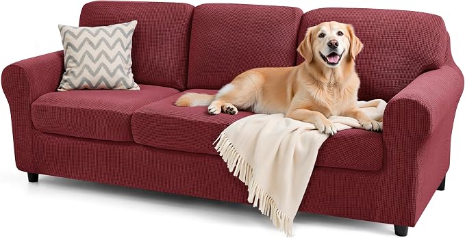 SUBRTEX 7 Pieces Stretch Sofa Slipcover Sets Couch Cover Sets Backrest Cushion by Subrtex