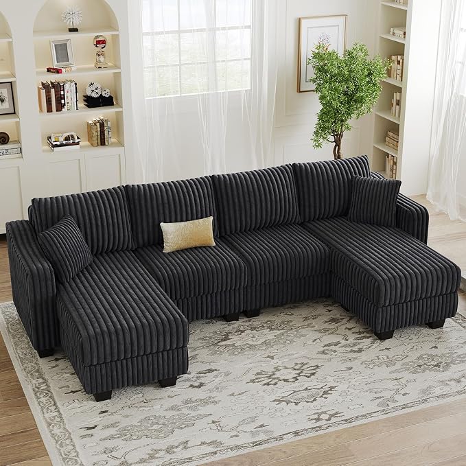 Belffin U Shaped Couch with Reversible Chaises Sectional Couches by Belffin