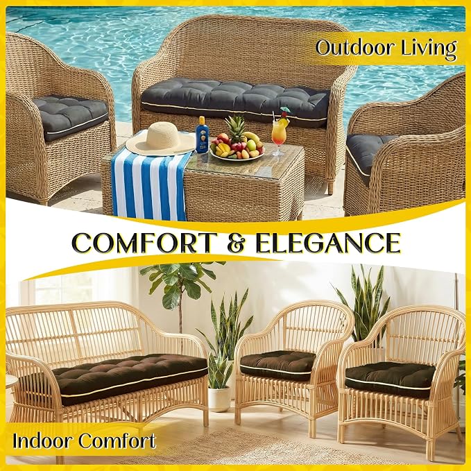 1 MIDDLE ONE Wicker Chair Cushions 3 Pieces Set - Image 6