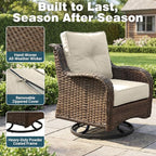 Patio Furniture Set, High Back Swivel Rocker Chairs, Weather Resistant Olefin - Image 7