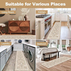 Yamaziot Washable Runner Rug, 2x8 Non-Slip Boho Vintage Hallway Kitchen Rug | - Image 9
