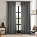Dark Gray Linen Pinch Pleated Light Filter Curtains 96 Inches Long 2 Panels | by Twodrapes