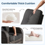 Weaxty Wicker Patio Furniture Set High Back Loveseat Sofa Couch Armchair Coffee - Image 4
