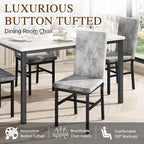 Hooseng Dining Table Set for 4, Faux Marble Small Kitchen Table Chairs Set of 4 - Image 5