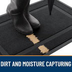 OLANLY Front Door Mat Outside 47x17, All-Season Heavy-Duty Rubber Doormat | Jet - Image 4