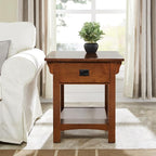 Leick Home Mission End Table, Solid Wood, 1 Storage Drawer, Additional Secret - Image 2