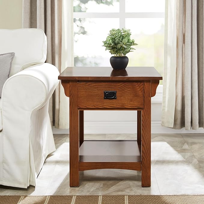 Leick Home Mission End Table, Solid Wood, 1 Storage Drawer, Additional Secret - Image 2
