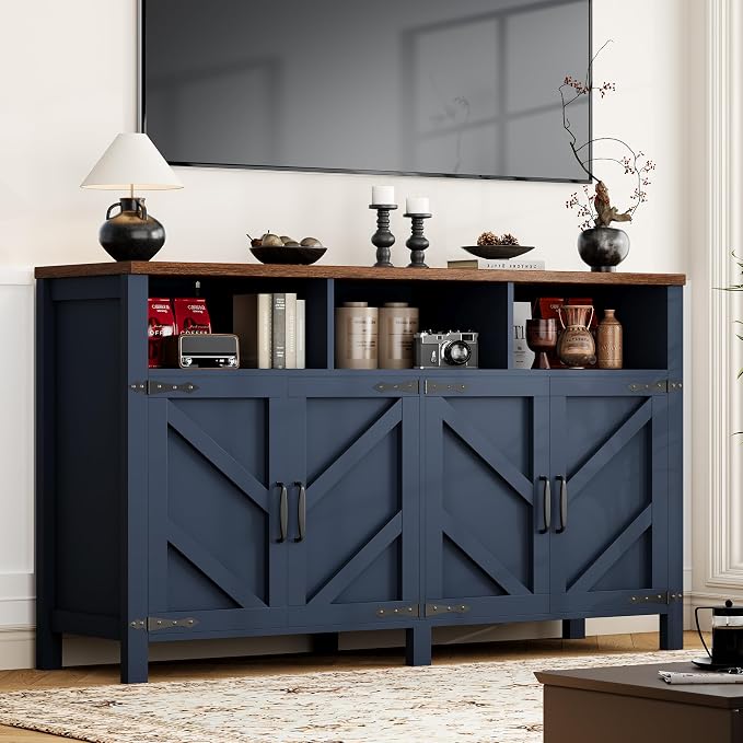 knoworld Buffet Sideboard with Storage Farmhouse with 4 Doors, Dining Room - Image 6