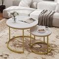 Otterease Nesting Tables Set of 2, Round Coffee Table, Small Nesting Coffee by Otterease
