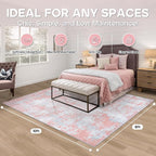 Aelenmu 8x10 Area Rugs for Living Room Bedroom Dining Room Washable Pink | Soft - Image 2