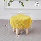 Wimarsbon Small Ottomans, 100% Hand Knitted Pouf, Round Footrest - Image 3