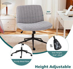 OLIXIS Criss Cross Chair with Wheels Wide Cross Legged Office Desk Vanity Chair - Image 5