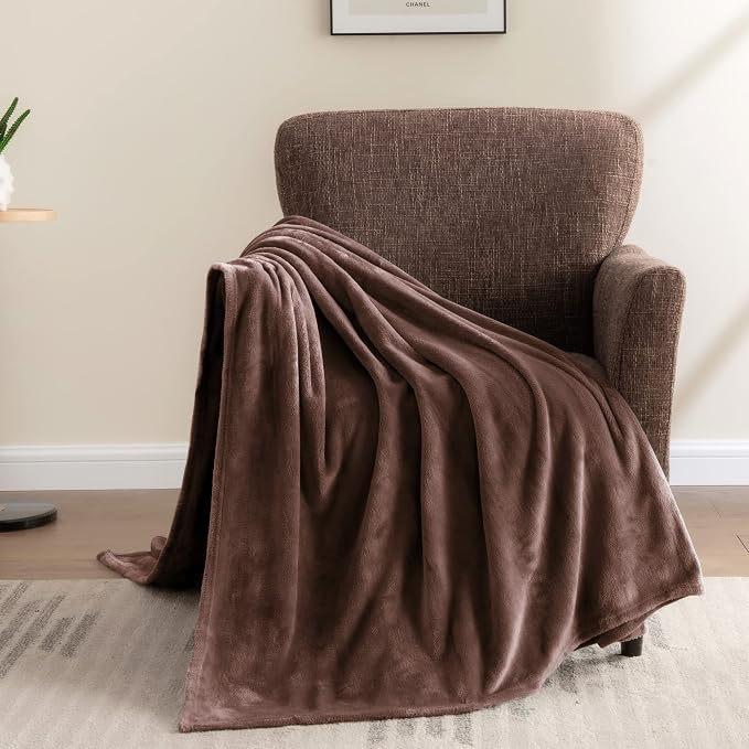 BEDELITE Fleece Blanket Soft Plush Twin Size Blanket Brown 60"x80" | Ultra Soft - Image 6