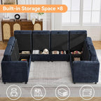 104'' U Shaped Modular Sofa, Sectional Couches - Image 3