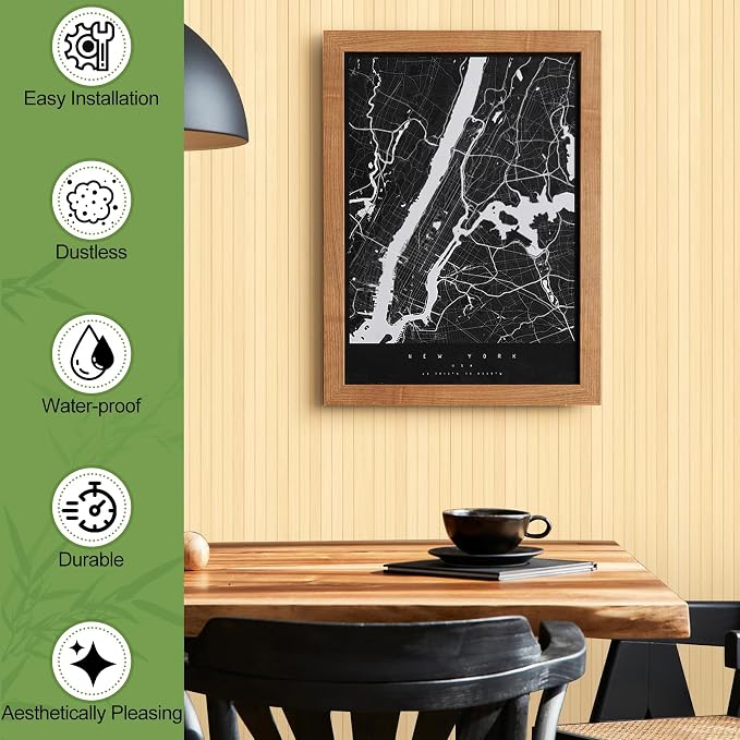 Bamboo Wall Panel for Interior Wall Decor, Renewable Pole Wrap Wainscoting Roll - Image 3
