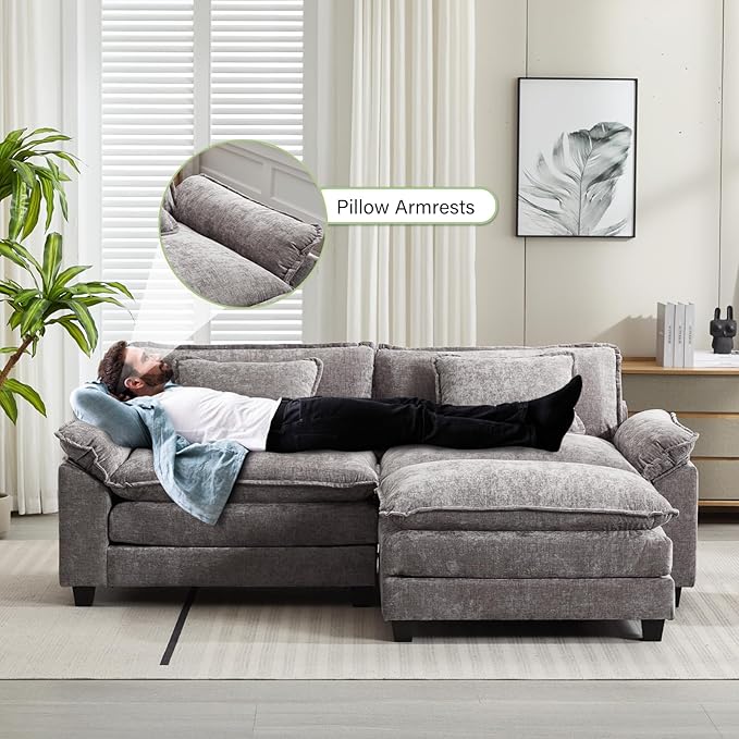 Oprisen 86" Modular Sectional Sofa, Comfy Cloud Couch Sectional Sofa - Image 5