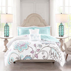 Cottage Nautical Accent Table Lamp Set of 2, Touch Control Coastal Blue Green - Image 7