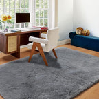 Grey 3x5 Rugs for Bedroom, Fluffy Gray Bedside Area Rug, Ultra Soft Shaggy - Image 9