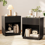 Fluted Nightstands Set of 2, Modern Bedside Table by INNODToddlerTower