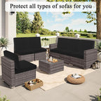 HEBE Outdoor Cushion Covers 12 Pcs, Stretch Patio Sofa Couch Cushion Cover | - Image 8