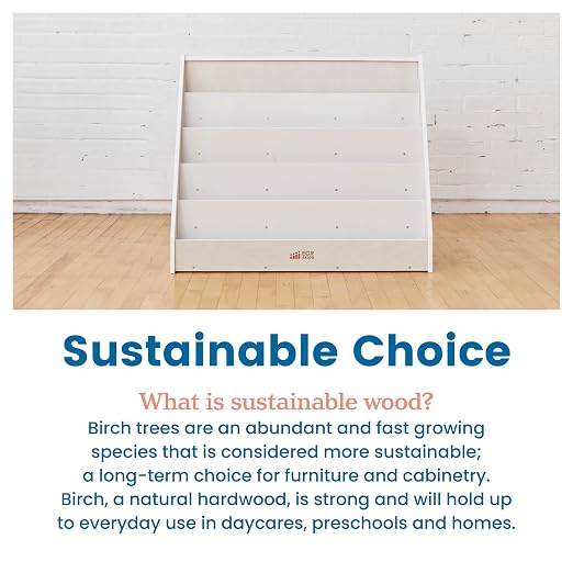 ECR4Kids Single-Sided Book Storage and Display, Montessori Furniture - Image 8